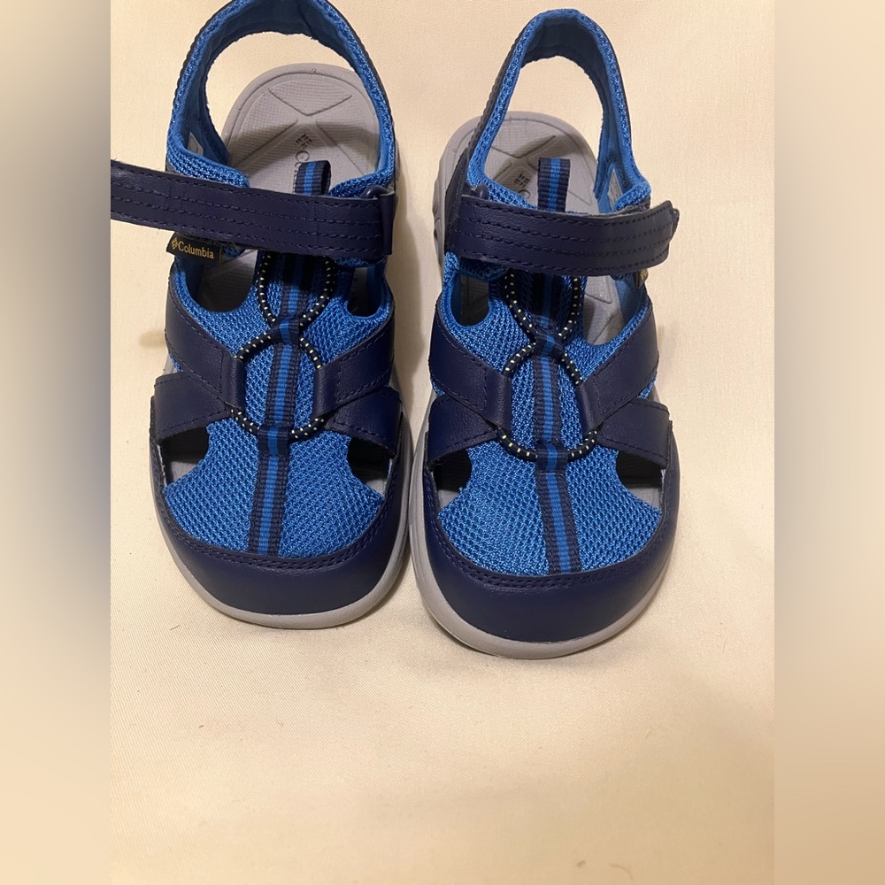 Columbia Techsun Wave Omnishield Boys Blue Hook And Loop Sandals Shoes Size 4 - Picture 9 of 16